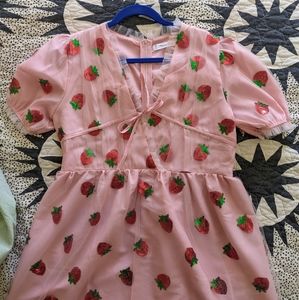 Strawberry Midi Sequin Plunge Dress